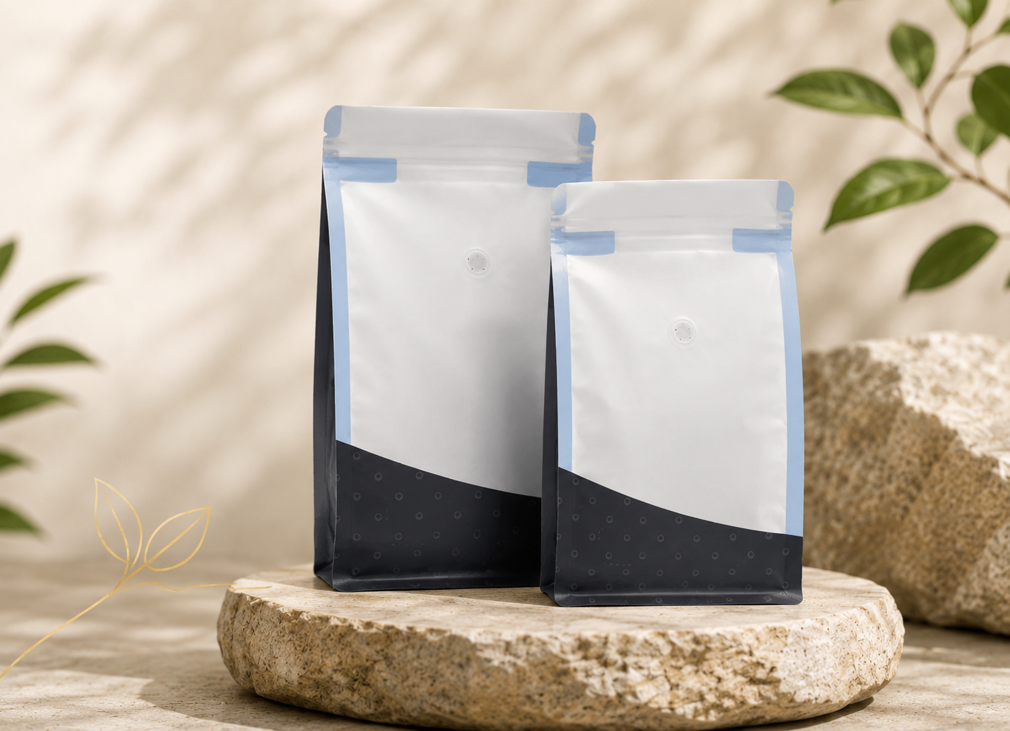High-barrier recyclable-oriented coffee pouch with a compatible degassing valve