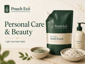 Leak-tight pouches for personal care and beauty products
