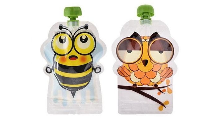 Recyclable spout pouch with child-resistant PE cap close-up