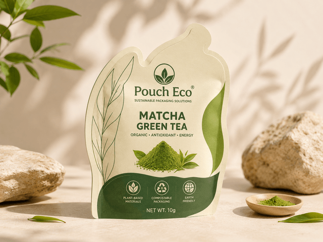 Home compostable shaped pouch with tear-notch closure for snack and nut applications