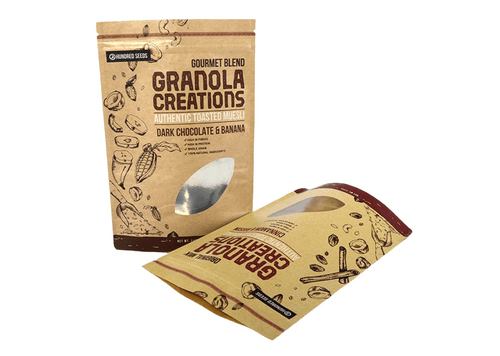 Custom contour die-cut recyclable shaped pouch silhouette for shelf differentiation