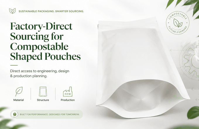 HP Indigo digital printing run producing multi-version compostable shaped pouches