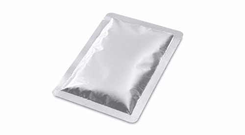 Flat three-side seal retort pouch product photo for single-serve meals and sauces