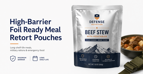 High-barrier foil ready meal retort pouch for shelf-stable rice meals