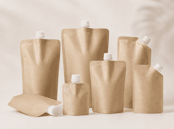 Recyclable mono-PE kraft stand up spout pouch PPWR-ready portfolio