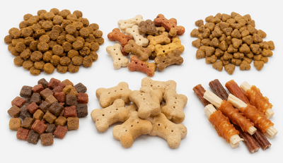 Pet food retail aisle with multi-format recyclable PP pouches