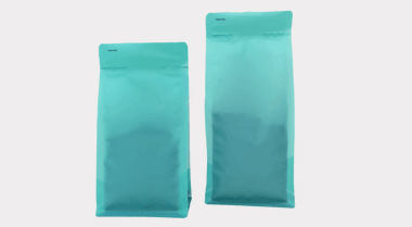 Plow-bottom recyclable pouch filled with airy snacks showing seamless base presentation