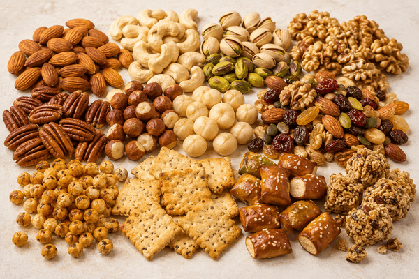 Mono-PE recyclable shaped pouches lineup for premium snacks and nuts categories
