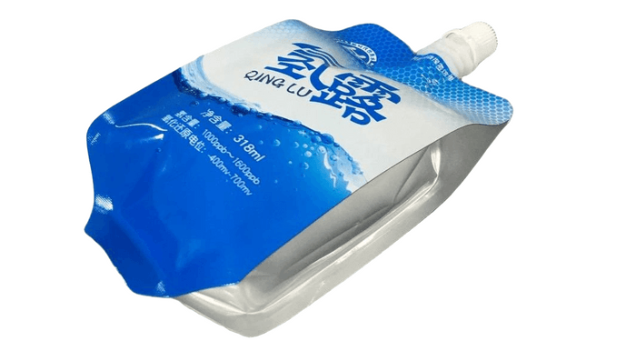 Quad seal recyclable spout pouch with side spout, refill format