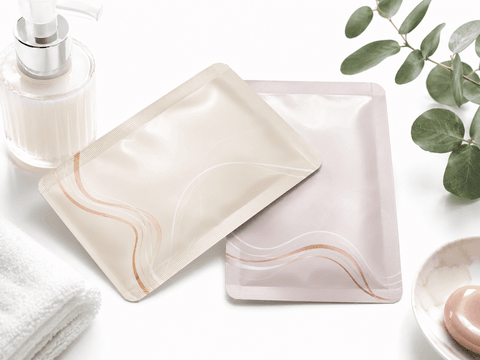 Recyclable 3-side seal pouch for personal care dry products with matte soft-touch finish