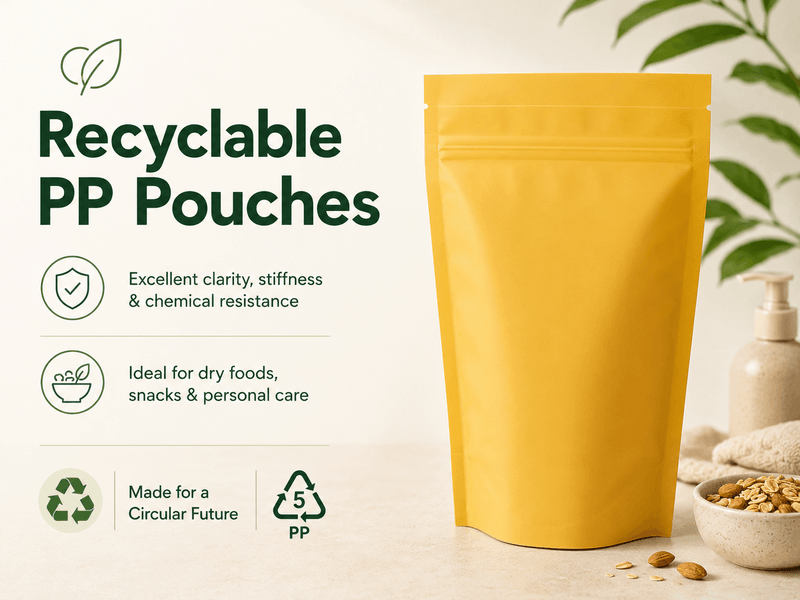 Recyclable-oriented PP pouch in a mono-material packaging direction