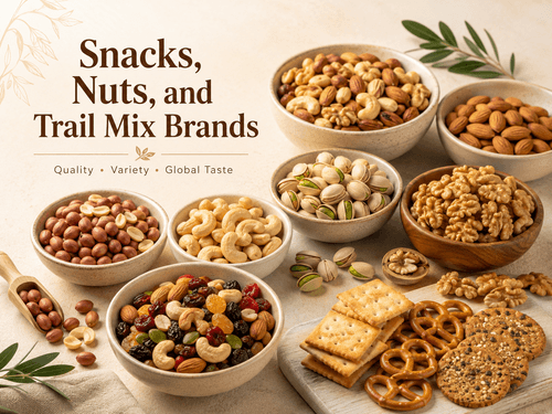 Recyclable quad seal pouches for snacks, nuts, and trail mixes with high oxygen barrier