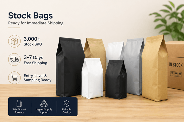 Recyclable side gusset bags for coffee, pet food and dry goods