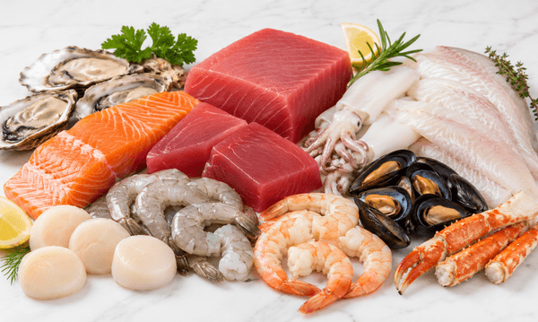 Tuna and seafood retort pouches on shelf as alternative to metal cans