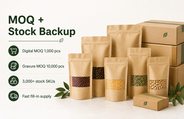 Distributor-Friendly MOQ and Stock Pouch Backup