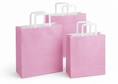 Kraft SOS bag with flat paper handle attached at the top offering a sleek modern carrying option