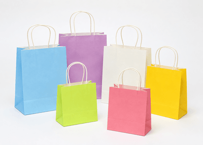 Kraft SOS bag with sturdy twisted paper handle attached at the top for easy carrying