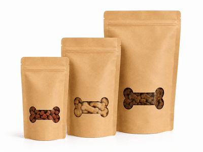 Kraft pouch with custom die-cut shapes