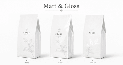Kraft side gusset bag with matte and gloss spot UV finishing for premium brand aesthetics