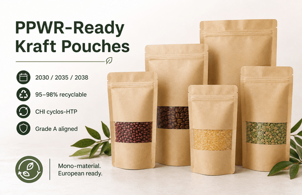 PPWR-Ready Kraft Pouches Built for the 2030 Threshold