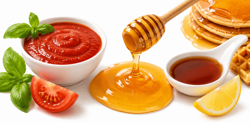 Kraft stand up spout pouches for sauces, syrups and honey -- replacing heavy bottles