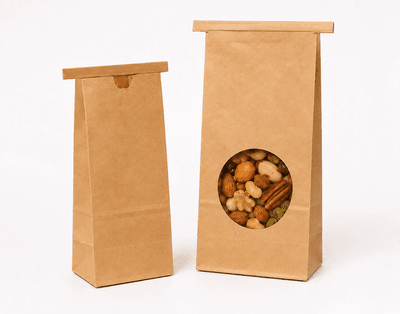 Kraft Paper SOS Bag with round window on front face
