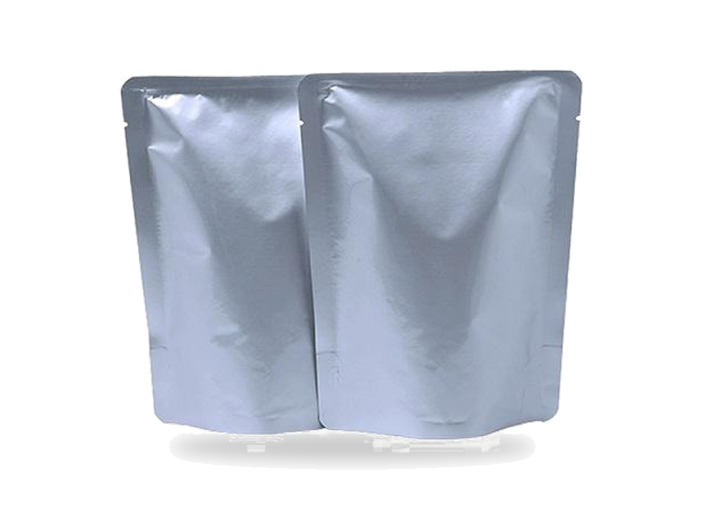 Retort pouches product example on white background